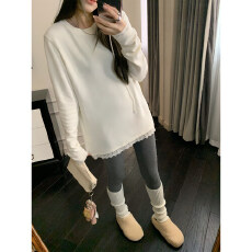 批发白色<b class='q'>蕾丝</b>打底<b class='q'>T</b><b class='q'>恤</b>女2026春秋新款内搭宽松显瘦长袖上衣