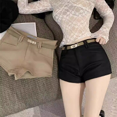 批发百搭款短裤女<b class='q'>夏</b>辣妹高级感显瘦休闲卡其色热裤