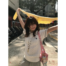 美式针织polo衫短袖t恤女夏季新款针织衫毛衣衫休闲修身百搭上衣