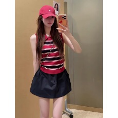 批发2026新款爆款条纹polo衫半身连衣裙女夏季小个子穿搭一整<b class='q'>套装</b>短裙