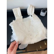 批发法式高级感重工蕾丝打底衫女早秋洋气皮草内搭设计感小众叠穿上衣