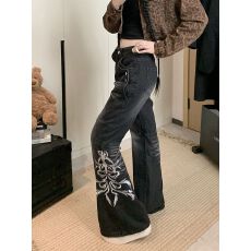 批发做旧抹脏乱绣弯刀<b class='q'>牛仔裤</b>街头宽松裤子春夏男女潮