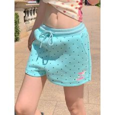 批发立体腰头-波点字母短裤女夏季新款辣妹宽松<b class='q'>百搭</b>抽绳松紧腰短裤