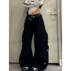 批发潮牌复古高街多口袋设计感伐木工装裤潮牌宽松百搭水洗弯刀<b class='q'>休闲</b>裤