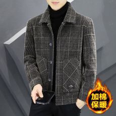 批发秋冬季<b class='q'>外套</b>男士<b class='q'>夹克</b>潮流金貂绒呢子男装冬装高端休闲短款毛呢大衣