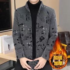 批发秋冬季外套男士夹克潮流金貂绒呢子男装冬装高端休闲短款毛呢大衣