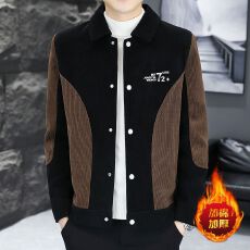 批发抖音爆款<b class='q'>男</b>士灯芯绒外套<b class='q'>男</b>春秋款夹克<b class='q'>男</b>韩版修身翻领加厚<b class='q'>西装</b>外套
