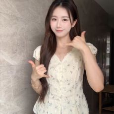 批发法式茶歇蕾丝花边V领短袖<b class='q'>衬衫</b>女夏季甜美风<b class='q'>刺绣</b>碎花掐腰显瘦上衣