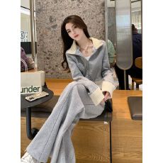 批发现货韩系春秋一整套高级感时尚休闲运动套装卫衣阔腿裤两件套#937