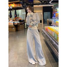 批发现货2026新款美式复古减龄显瘦运动<b class='q'>开衫</b><b class='q'>卫衣</b>高腰阔腿裤两件套#937