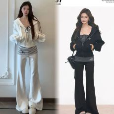 批发现货欧货休闲运动套装<b class='q'>女</b>春2026新款时尚<b class='q'>卫衣</b>抹胸微喇裤三件套#935