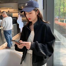 批发<b class='q'>春</b>秋季棒球服小香风2024年小个子加厚外套女秋冬款夹克短款上衣