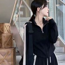 批发大码<b class='q'>休闲</b>运动套装女春夏胖mm显瘦<b class='q'>时尚</b>卫衣港风韩系阔腿长裤两件套