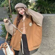 批发美式加厚夹棉棒球服外套女2026秋冬新款宽松学生休闲百搭夹克上衣