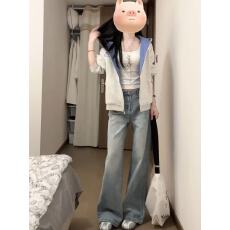 批发美式复古格子拼接开衫外套男女秋冬季新款国<b class='q'>潮牌</b>重磅情侣长袖<b class='q'>卫衣</b>
