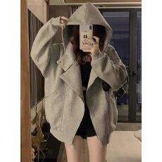 不规则美式连帽卫衣外套女秋季2025新款百搭宽松显瘦长袖开衫上衣