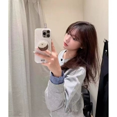 批发华棉复合牛奶丝原版做工新款韩系学院风假两件格子<b class='q'>开衫</b>