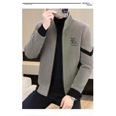 25年新款男士外套毛呢大衣拼接休闲百搭时尚潮流春秋冬季短款夹克