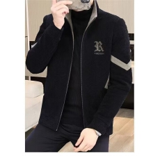 批发秋<b class='q'>冬</b>季新款男士毛呢大衣拼接休闲外套加绒百搭时尚潮流短款夹克男