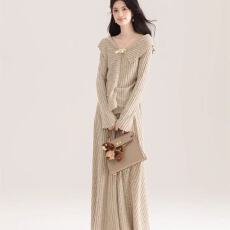 批发法式春秋2025温柔气质套装上衣不规则新款高腰半身裙两件长裙