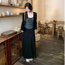 批发巨好看韩系穿搭条纹吊带开衫高腰半身裙2025早<b class='q'>秋</b>新款套装