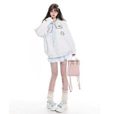 批发【立体装饰】韩系校园风拉链帽衫<b class='q'>韩版</b>减龄甜美外套