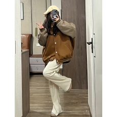 批发美式复古棒球服外套<b class='q'>女</b>高颜值学院风棒球服<b class='q'>女</b>宽松慵懒风休闲<b class='q'>夹克</b><b class='q'>女</b>