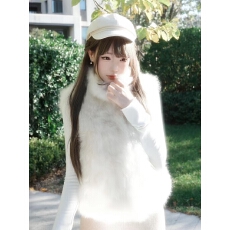 批发环保毛皮草无袖马甲外套女冬季叠穿保暖坎肩背心时尚气质马夹上衣