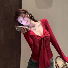 批发美式超仙长袖早秋打底衫穿搭绝美巨好看的小上衣修身内搭T恤女INS