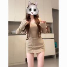 批发包臀裙包身修身针织内搭连衣裙女冬天<b class='q'>裙子</b>性感纯厚新年战袍绒