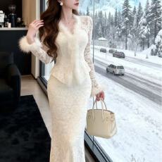 批发千金风气质收腰<b class='q'>蕾丝</b><b class='q'>上衣</b>鱼尾裙女装2026春季新款重要场合绝美套装