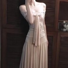 批发多种穿搭绑带上衣气质长裙绝美女夏日两件套装紫色裙子