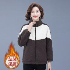 批发<b class='q'>妈妈</b>装冬季颗粒绒外套大码羊羔毛棉袄上衣<b class='q'>中老年</b>女装加绒加厚棉衣