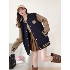 批发棒球服外套女2026秋装新款美式复古学生宽松休闲百搭情侣夹克上衣