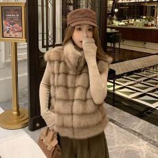 批发环保水貂毛<b class='q'>皮草</b>马甲女2026秋季新款立领显瘦毛绒绒保暖背心坎肩