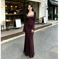 批发两件法式修身气质豹纹拼接辣妹长袖<b class='q'>连衣裙</b>秋季新款秋冬性感显瘦