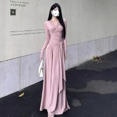 批发两件套+原版  秋季新款套装长袖V领上衣高腰绑带半身裙时尚气质女