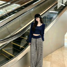 批发实拍2026秋季新款大码女装慵懒背心防晒开衫阔腿裤设计感三件套装