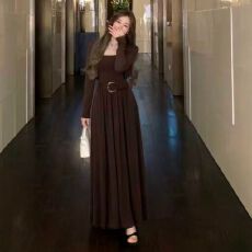 批发法式复古通勤吊带连衣裙开衫长袖腰带三件套女2026秋季新款套装潮