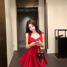 批发【拉链】玫瑰人生辣妹纯欲风公主裙蝴蝶结感收腰显瘦连衣裙