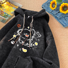 批发特价官图华棉复天鹅绒】特大码300斤印花卫衣<b class='q'>男</b>女加绒加厚<b class='q'>外套</b>潮