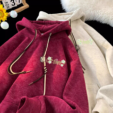 批发特价官图华棉复天鹅绒】特大码300斤印花卫衣<b class='q'>男</b>女加绒加厚<b class='q'>外套</b>潮