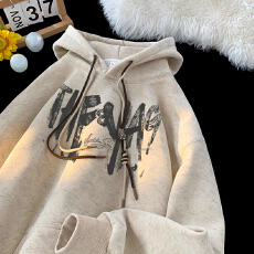 批发特价官图华棉复天鹅绒】特大码300斤印花卫衣<b class='q'>男</b>女加绒加厚<b class='q'>外套</b>潮