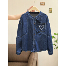 批发特价实拍 原版质量<b class='q'>牛仔</b>】宽松<b class='q'>大码</b>女装200斤开衫<b class='q'>牛仔</b><b class='q'>外套</b>女春秋季