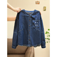 批发特价实拍 原版质量<b class='q'>牛仔</b>】宽松<b class='q'>大码</b>女装200斤开衫<b class='q'>牛仔</b><b class='q'>外套</b>女春秋季