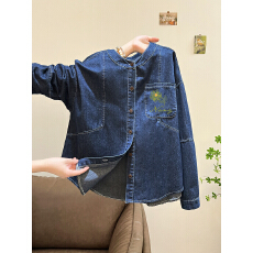 批发特价实拍 原版质量<b class='q'>牛仔</b>】宽松<b class='q'>大码</b>女装200斤开衫<b class='q'>牛仔</b><b class='q'>外套</b>女春秋季