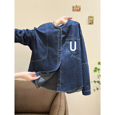 批发特价实拍 原版质量<b class='q'>牛仔</b>】宽松<b class='q'>大码</b>女装200斤开衫<b class='q'>牛仔</b><b class='q'>外套</b>女春秋季