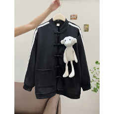 批发特价实拍华棉复牛奶丝】特<b class='q'>大码</b>300斤盘扣卫衣中国风男女同款外套