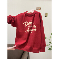 批发特价实拍毛衣印花600克大码M-4XL300斤秋冬宽松针织男女情侣同款