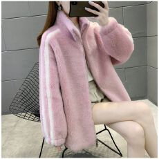 批发毛毛茸茸双面毛绒绒外套2025秋冬新款复古港味立领炸街加绒加厚